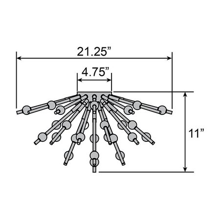 Access Lighting Burst, LED Flush Mount, Chrome Finish, Clear Glass 63120LEDDLP-CH/CLR